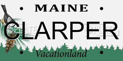 CLARPER Maine License Plate