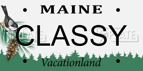 CLASSY Maine License Plate
