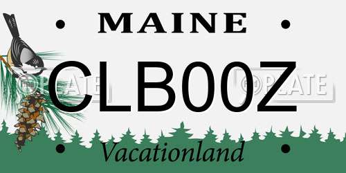 CLB00Z Maine License Plate