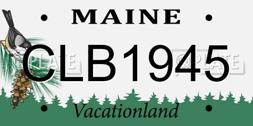 CLB1945 Maine License Plate