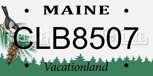 CLB8507 Maine License Plate
