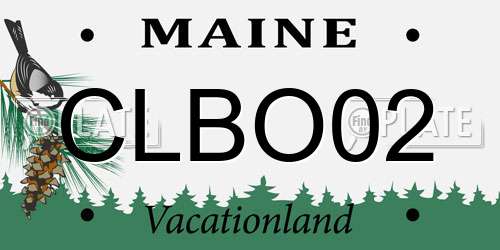 CLBO02 Maine License Plate