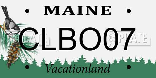CLBO07 Maine License Plate