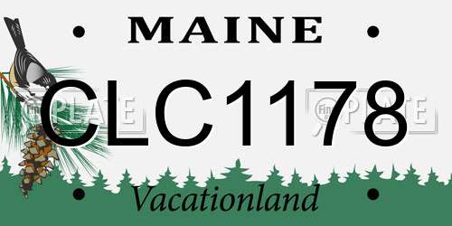CLC1178 Maine License Plate