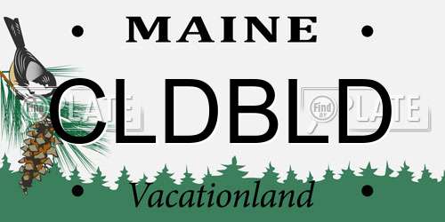 CLDBLD Maine License Plate