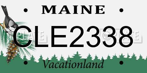 CLE2338 Maine License Plate