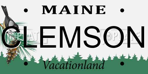 CLEMSON Maine License Plate