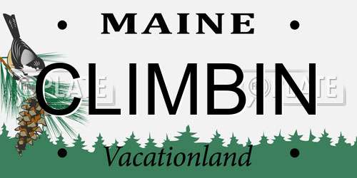 CLIMBIN Maine License Plate