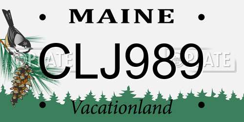 CLJ989 Maine License Plate