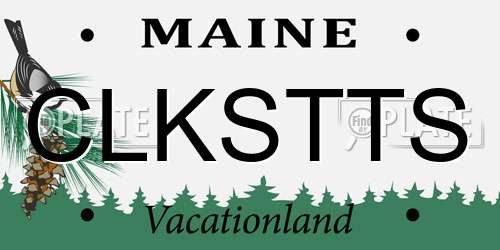 CLKSTTS Maine License Plate