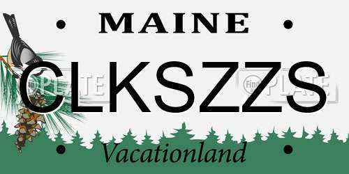 CLKSZZS Maine License Plate