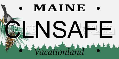 CLNSAFE Maine License Plate