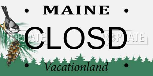 CLOSD Maine License Plate
