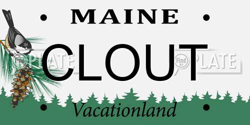 CLOUT Maine License Plate