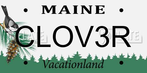 CLOV3R Maine License Plate