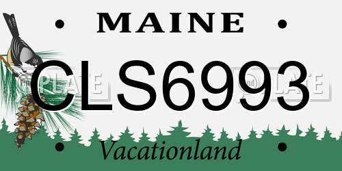 CLS6993 Maine License Plate