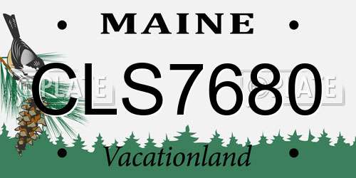 CLS7680 Maine License Plate
