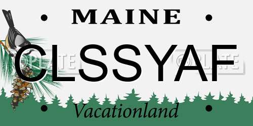 CLSSYAF Maine License Plate