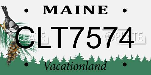 CLT7574 Maine License Plate