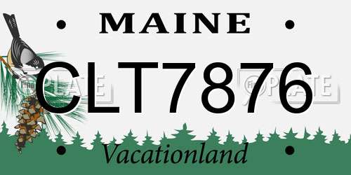 CLT7876 Maine License Plate