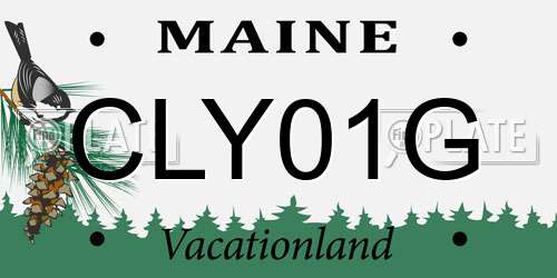 CLY01G Maine License Plate