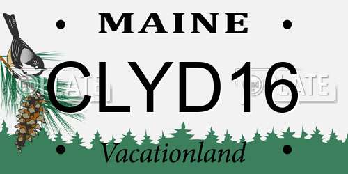 CLYD16 Maine License Plate