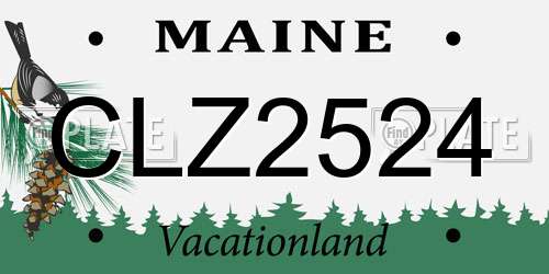 CLZ2524 Maine License Plate