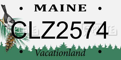 CLZ2574 Maine License Plate
