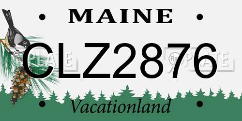 CLZ2876 Maine License Plate
