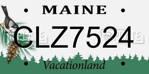CLZ7524 Maine License Plate