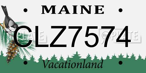 CLZ7574 Maine License Plate