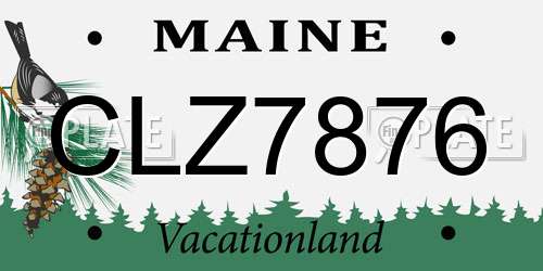 CLZ7876 Maine License Plate