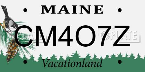 CM4O7Z Maine License Plate