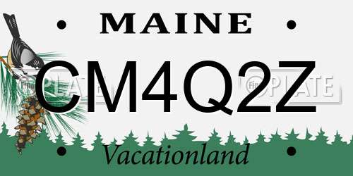 CM4Q2Z Maine License Plate