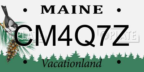 CM4Q7Z Maine License Plate