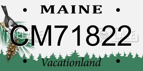 CM71822 Maine License Plate