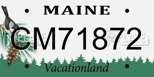 CM71872 Maine License Plate