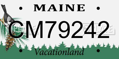 CM79242 Maine License Plate