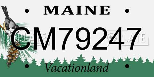 CM79247 Maine License Plate
