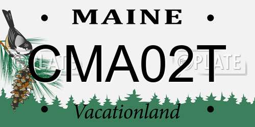 CMA02T Maine License Plate