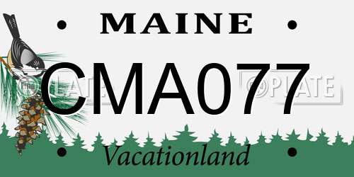CMA077 Maine License Plate