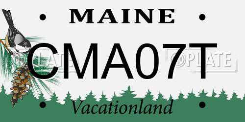 CMA07T Maine License Plate