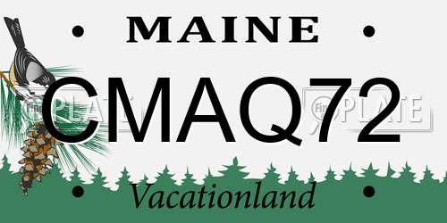 CMAQ72 Maine License Plate