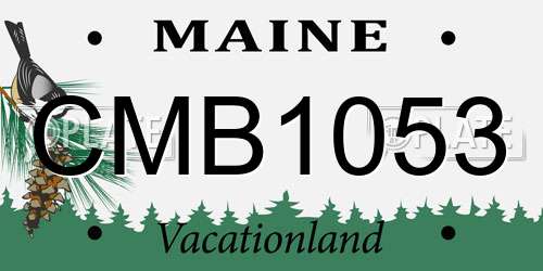 CMB1053 Maine License Plate