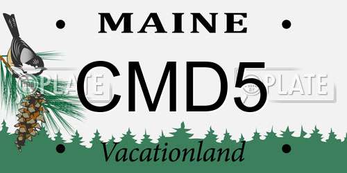 CMD5 Maine License Plate