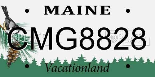 CMG8828 Maine License Plate