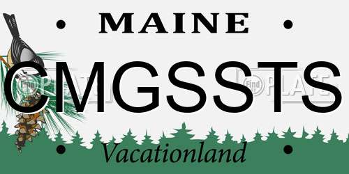 CMGSSTS Maine License Plate