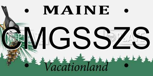 CMGSSZS Maine License Plate