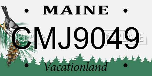 CMJ9049 Maine License Plate