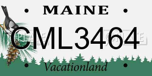 CML3464 Maine License Plate